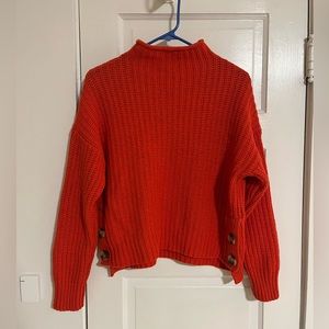 Madewell Pumpkin Cropped Sweater